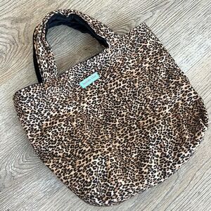 Inside Out Reversible Velvet Leopard Print Tote Bag Y2K Style